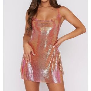 Iconic Image Mini Dress Coral Iridescent